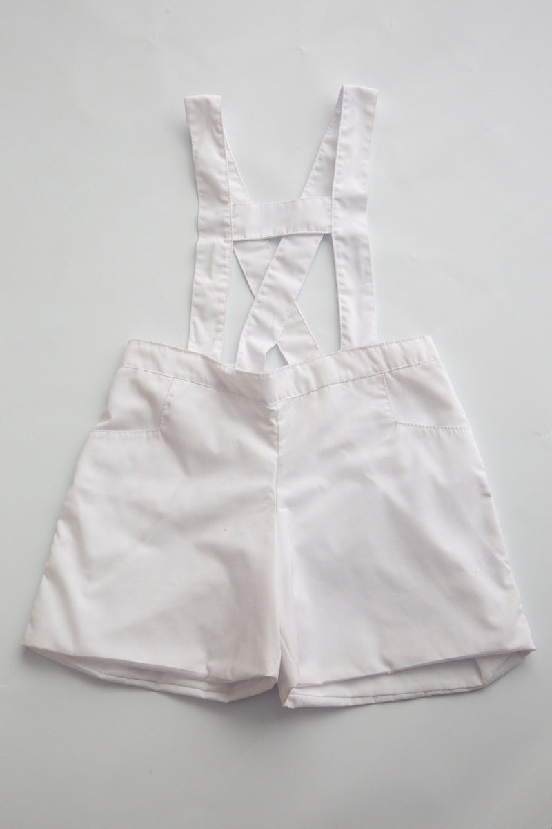 White Shorts with Suspenders
